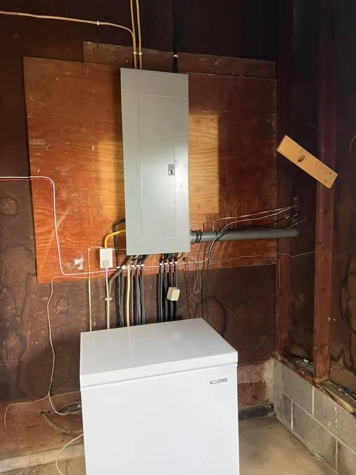 Electrical panel and equipment installed in a basement